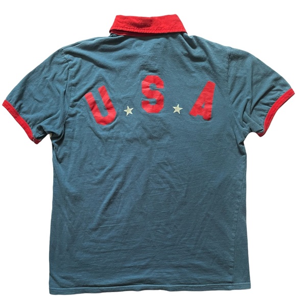 MARVEL Captain America Mens Small Polo Shirt We Love Fine Short Sleeve Blue Red - Picture 3 of 7